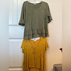 BOGO Alter'd State Tops/size Large/color: One is Sage. One is Gold